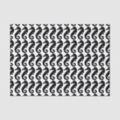 Schwarz-Weiß-Seepferd Seidenpapier (Vorderseite)