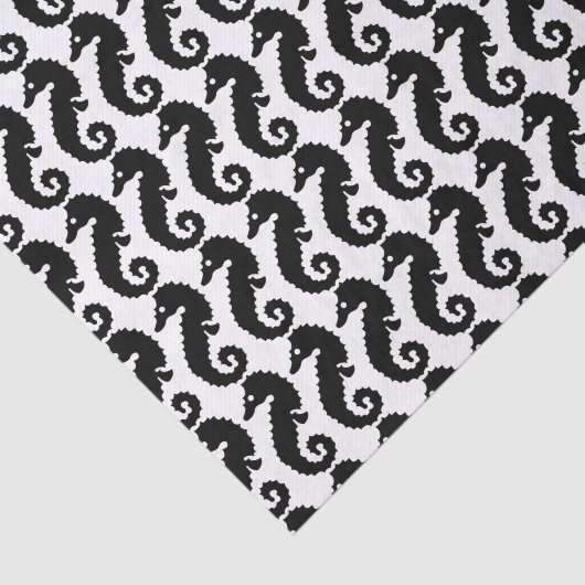 Schwarz-Weiß-Seepferd Seidenpapier (Ausschnitt)