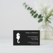 Schwarz-Weiß-Seepferd Visitenkarte (Stehend Vorderseite)