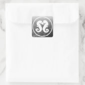 Schwarz-Weiß-Seepferde Küssen Sticker (Tasche)