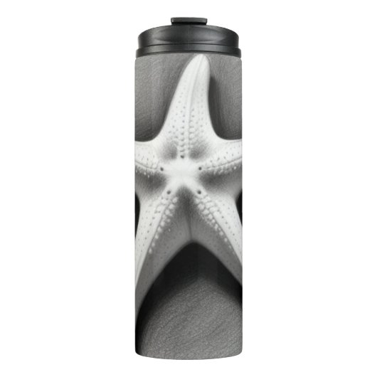 Schwarz-Weiß-Seestern Thermosbecher (Vorderseite)
