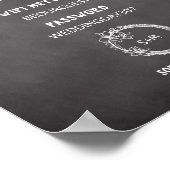 Schwarz-weiß Sei unser Gast WiFi Wedding Sign Poster (Ecke)