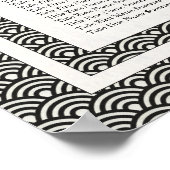 Schwarz-Weiß-Seigaiha-Seekarte Poster (Ecke)