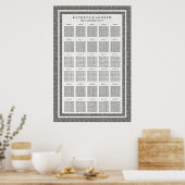 Schwarz-Weiß-Seigaiha-Seekarte Poster (Küche)