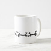 Schwarz-Weiß-Seilmuster Kaffeetasse (VorderseiteRechts)