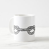 Schwarz-Weiß-Seilmuster Kaffeetasse (Vorderseite Links)