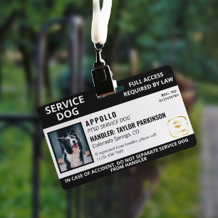 Schwarz-Weiß-Servicehund-Logo & Foto-ID  Ausweis