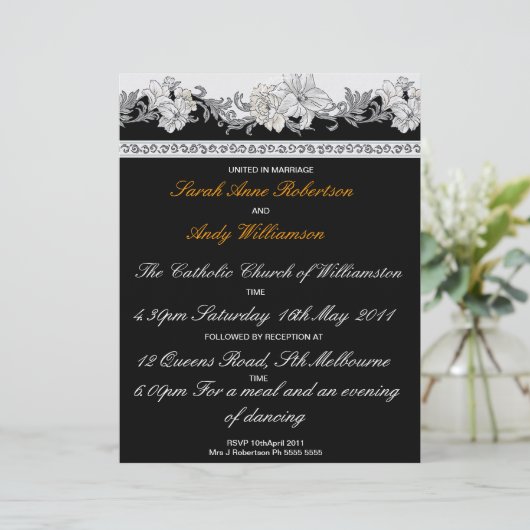 Schwarz-Weiß-Set (Einladung) (Stehend Vorderseite)