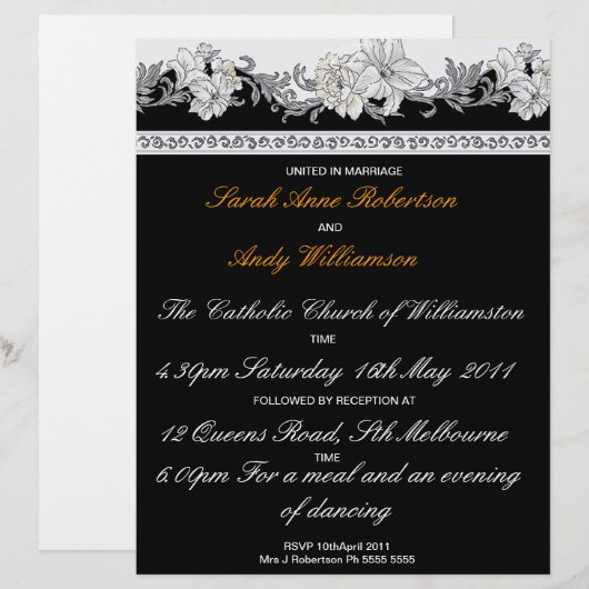 Schwarz-Weiß-Set (Einladung) (Vorne/Hinten)