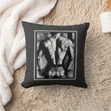 Schwarz-Weiß-Sexy Bodybuilder zurück