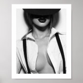 Schwarz-Weiß-Sexy Fashion Model Poster (Vorne)