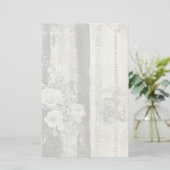 Schwarz-Weiß-Shabby-Chic-Design-Papeterie Briefpapier (Stehend Vorderseite)