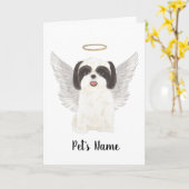 Schwarz-Weiß-Shih-Tzu-Beileid Karte (Gelbe Blume)