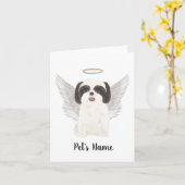 Schwarz-Weiß-Shih-Tzu-Beileid Karte (Gelbe Blume)