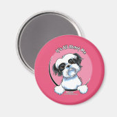 Schwarz/Weiß Shih Tzu IAAM Magnet (Vorderseite/Rückseite)