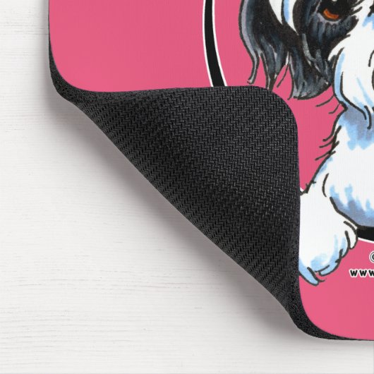 Schwarz/Weiß Shih Tzu IAAM Mousepad (Ecke)