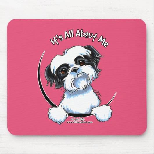 Schwarz/Weiß Shih Tzu IAAM Mousepad (Vorne)