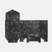 Schwarz-Weiß-Shimmer-Monogramm - Name hinzufügen Geschenkschachtel (Ungefaltet)