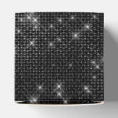 Schwarz-Weiß-Shimmer-Monogramm - Name hinzufügen Geschenkschachtel (Oben)