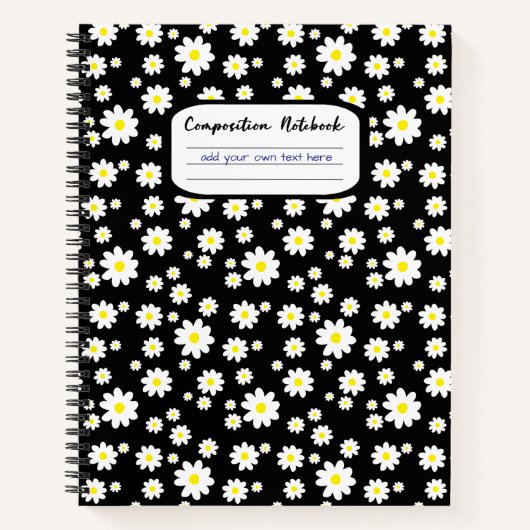 Schwarz-Weiß-Siebdruck Notizblock (Vorderseite)