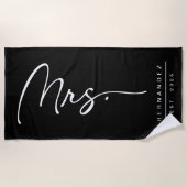 Schwarz-Weiß-Signatur MRS. Strandtuch (Vorderseite)