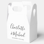 Schwarz-Weiß-Signatur-Script-Hochzeit Geschenkschachtel (Geöffnet)