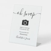 Schwarz-Weiß-Signatur-Script Oh Snap Sockelschild (Vorderseite)