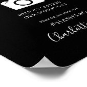 Schwarz-Weiß-Signatur-Script Oh Snap-Zeichen Poster (Ecke)