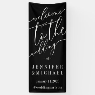 Schwarz-weiß Signature Big Willkommen bei der Hoch Banner