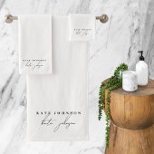 Schwarz-weiß Signature-Script-Monogramm Badhandtuch Set