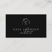 Schwarz-weiß Signature Script QR Code Social Media Visitenkarte (Vorderseite)