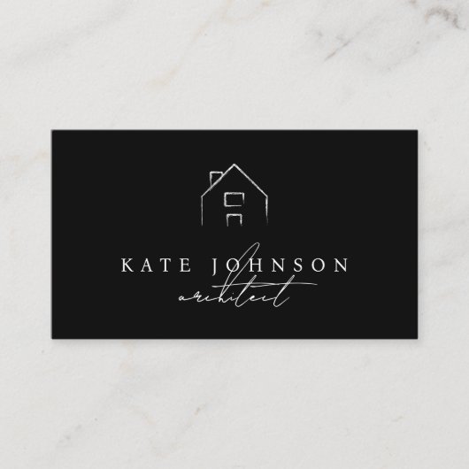 Schwarz-weiß Signature Script QR Code Social Media Visitenkarte (Vorderseite)