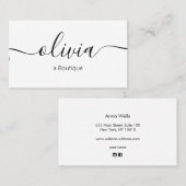 Schwarz-weiß Signature Script Typografie Visitenkarte (Vorne/Hinten)