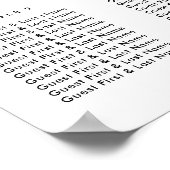 Schwarz-Weiß-Silber-Hochzeitskarten Poster (Ecke)