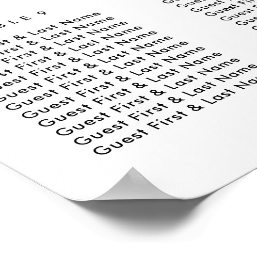 Schwarz-Weiß-Silber-Hochzeitskarten Poster (Ecke)