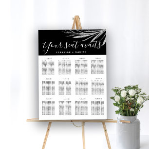 Schwarz-Weiß-Silber-Hochzeitskarten Poster