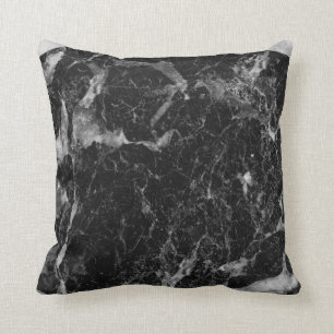 Schwarz Weiß & Silber Marmor Modern Glam Kissen