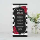 Schwarz-Weiß-Silber-Menü-Karte Programm (Stehend Vorderseite)