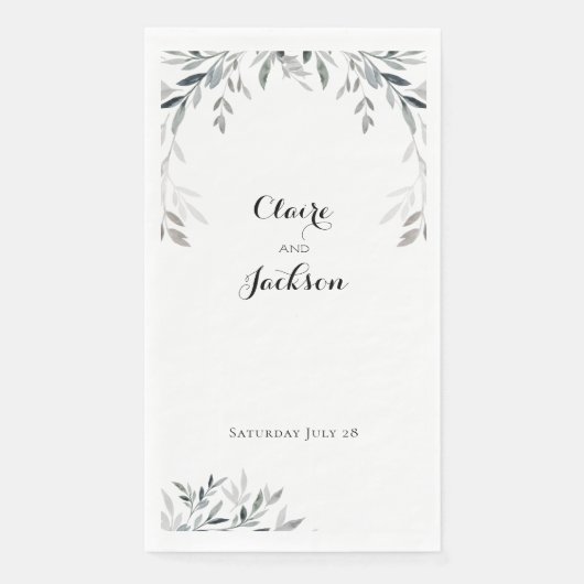 Schwarz-Weiß-Silberröhrengrün Serviette (Vorderseite)