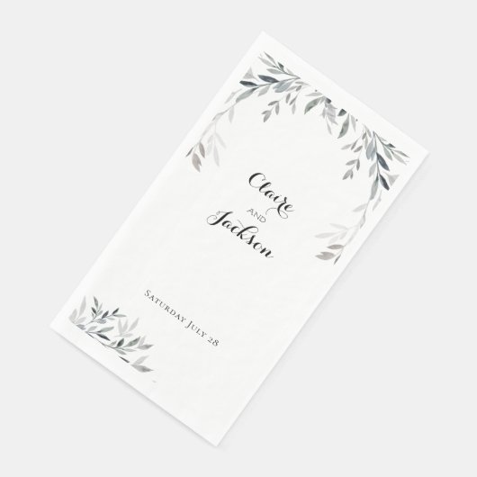 Schwarz-Weiß-Silberröhrengrün Serviette (Ecke)