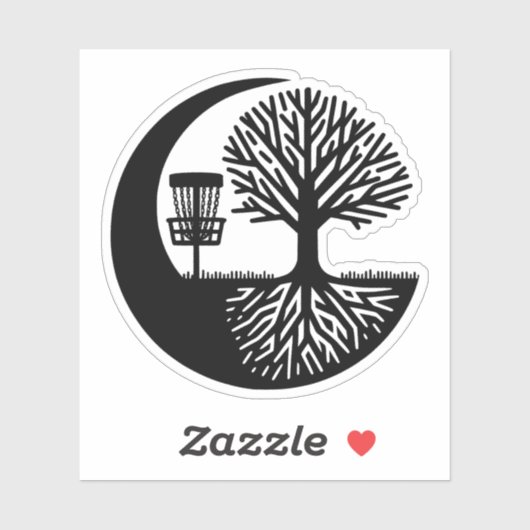 Schwarz-Weiß-Silhouette Disc Golf Aufkleber (Blatt)