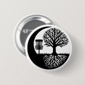 Schwarz-Weiß-Silhouette Disc Golf Button (Vorne & Hinten)