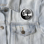 Schwarz-Weiß-Silhouette Disc Golf Button (Beispiel)