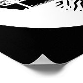 Schwarz-Weiß-Silhouette Disc Golf Poster (Ecke)