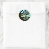 Schwarz-Weiß-Silhouette Disc Golf Runder Aufkleber (Tasche)