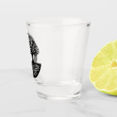 Schwarz-Weiß-Silhouette Disc Golf Schnapsglas (Rechts)