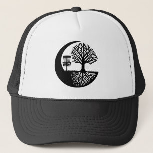 Schwarz-Weiß-Silhouette Disc Golf Truckerkappe