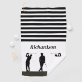 Schwarz-Weiß-Silhouette Golfer-Golfhandtuch Golfhandtuch (Insitu)