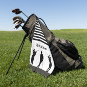 Schwarz-Weiß-Silhouette Golfer-Golfhandtuch Golfhandtuch (Gras)