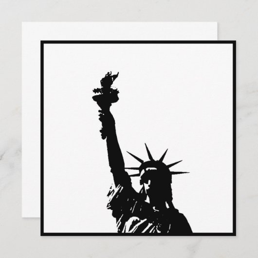 Schwarz-Weiß-Silhouette lädt ein Einladung (Vorne/Hinten)